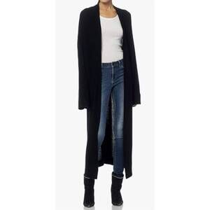 NEW 360 CASHMERE jelena maxi-length cashmere cardigan in black